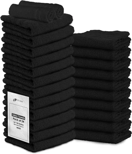 Vista 8 de Paquete de 24 Toallas de Mano Arena 100% Algodón Toalla de Spa – 16x26 pulgadas Toallas Faciales Altamente Absorbentes Gimnasio, Toalla para Cabello