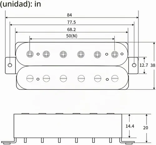 Vista 4 de FLEOR Pastillas de guitarra eléctrica Humbucker Cuello Alnico 5 Negras Negro
