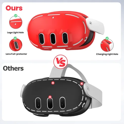 Vista 2 de Funda protectora de silicona compatible con MetaQuest 3, cubierta de agarre para controlador de realidad virtual, cubierta de carcasa de realidad