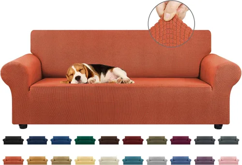 Vista 72 de KEKUOU Funda elástica para sofá biplaza, funda de sofá para sofá de 2 cojines (55-78 pulgadas), protector de muebles con parte inferior elástica