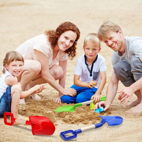 Vista 2 de Umnodobn Juguetes de arena de playa, palas de 16 pulgadas para niños y adultos, herramientas de jardinería con pala de pala, kit de caja de arena