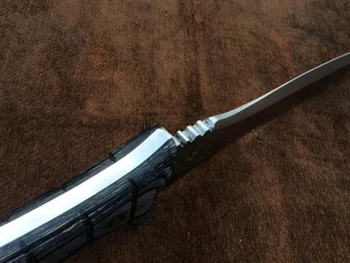Vista 7 de SUFI Cuchillo hecho a mano personalizado 5160 Spring Steel Full Tang RE4 Leon Kennedy, regalo de cumpleaños