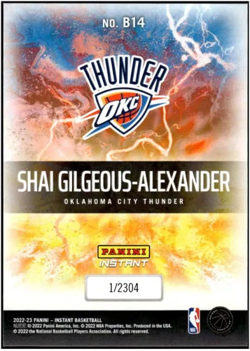 Vista 2 de SHAI GILGEOUS-ALEXANDER 2022-23 Panini Instant Breakaway /2304#14 Thunder NM+-MT+ NBA Baloncesto Tarjetas