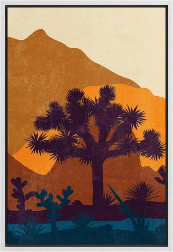 Vista 9 de SIGNFORD Lienzo enmarcado para pared, camino del desierto con cactus, naturaleza silvestre, ilustraciones modernas, arte decorativo, rústico