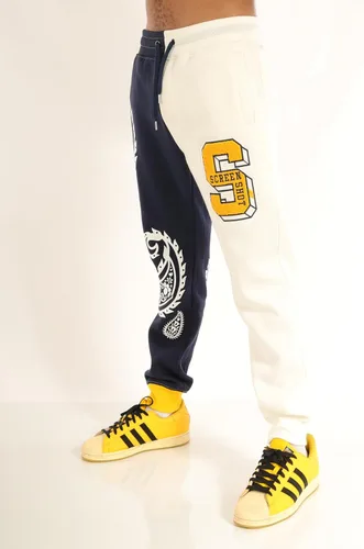 Vista 4 de SCREENSHOT Pantalones de forro polar 3202 Streetwear Urban Fit - Pantalones deportivos apilados con cordón de banda de basura acanalada