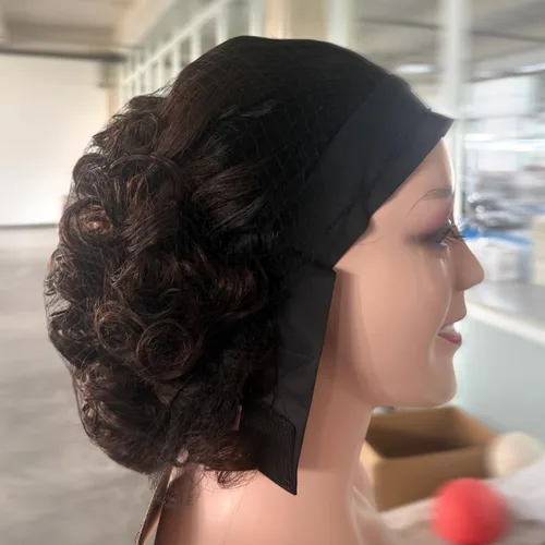 Vista 61 de Peluca con Diadema de Cabello Humano 1B/99J Borgoña Peluca con Diadema de Ondas Profundas Peluca con Diadema Rizada de Color Rojo Sin Pegamento