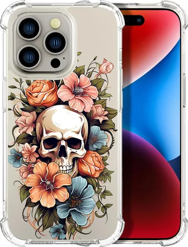 Vista 74 de Compatible con iPhone 14, funda transparente y bonita para mujeres y niñas, diseño floral, diseño floral femenino, funda para teléfono 14