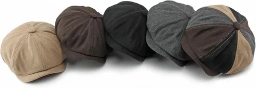 Vista 7 de meioro Hombres 8 Panel Newsboy Cap Vintage Tweed Flat Cap Irish Newsies Hat Gatsby Cabbie Caps Paperboy Classic Winter Hats