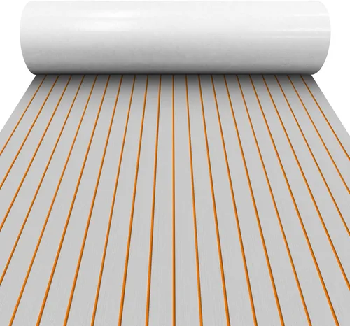 Vista 17 de Alfombra de espuma EVA para cubierta de 94 x 45/35/16 de teca sintética, antideslizante, autoadhesiva, tapete de espuma para lanchas de motor
