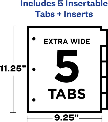 Vista 3 de Separadores de plástico con dos bolsillos insertables de Avery Big Tab., Multicolor Paquete de 10