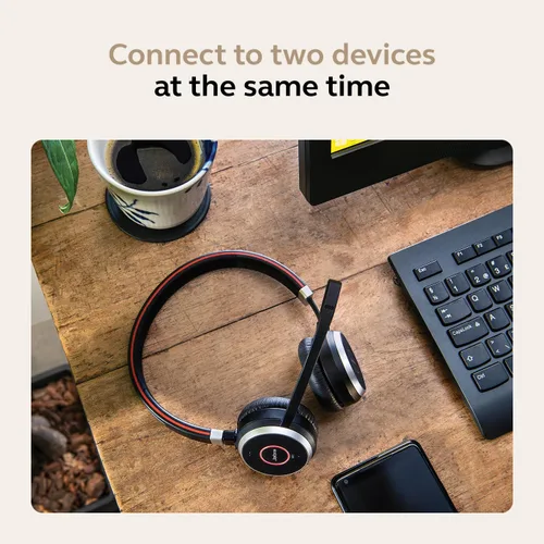 Vista 8 de Jabra Evolve 65 SE - Auriculares inalámbricos mono - Auriculares Bluetooth con micrófono de cancelación de ruido, batería de larga duración