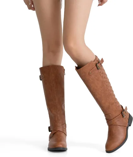 Vista 7 de Jeossy Botas de equitación de 50 hasta la rodilla para mujer con hebilla de metal
