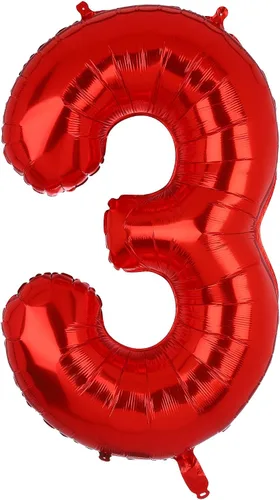 Vista 22 de Globos rojos de 40 pulgadas con números de Mylar para decoración de fiesta de cumpleaños número 10 Globos digitales de helio, 10 suministros