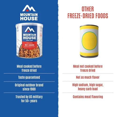 Vista 6 de Mountain House Lasaña de res y alimentos liofilizados para acampar, 9 porciones, vida útil de 30 años