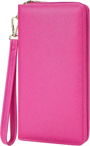 Vista 26 de Chelmon - Monedero para mujer de cuero genuino con bloqueo de señal RFID, para tarjetas de crédito
