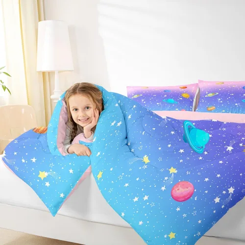 Vista 70 de Erosebridal Edredón de Gatos Lindos para Niños con Líneas de Arcoíris Neón, Juego de Ropa de Cama Individual para Niñas, Niños y Adolescentes, Gatos