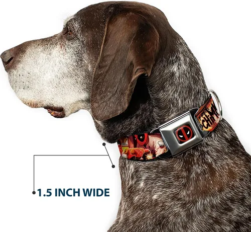 Vista 7 de Collar de perro hebilla de cinturón de seguridad Deadpool Kills Deadpool 2 cubierta Dynamite Chimichanga 9 a 15 pulgadas 1.0 pulgadas de ancho