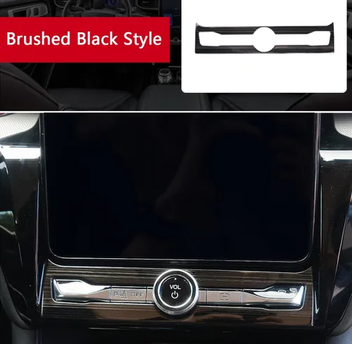 Vista 5 de Accesorios de automóvil para Ford Explorer 2020 2021 2022 2023 Interruptor de volumen interior de acero inoxidable (estilo negro cepillado) 1 unidad