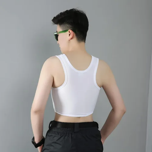 Vista 5 de BaronHong Carpeta de pecho de malla elástica transpirable para Tomboy Trans Lesbian, Negro