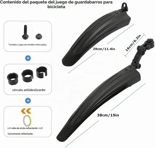 Vista 2 de TuTuYa Juego de guardabarros de bicicleta, para las bicicletas más