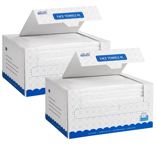 Vista 8 de HOMEXCEL Toallas faciales, toallitas faciales desechables, toallitas secas biodegradables para quitar maquillaje, toallas faciales súper suaves
