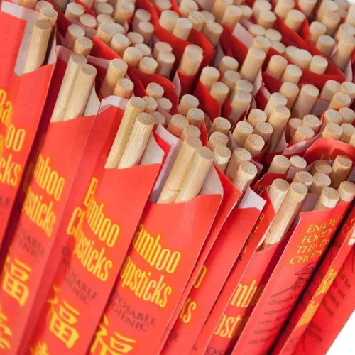 Vista 5 de ROYALNA 60 pares de palillos palillos desechables de bambú prémium tratados con rayos UV con mangas y separados (bambú, 60 pares)
