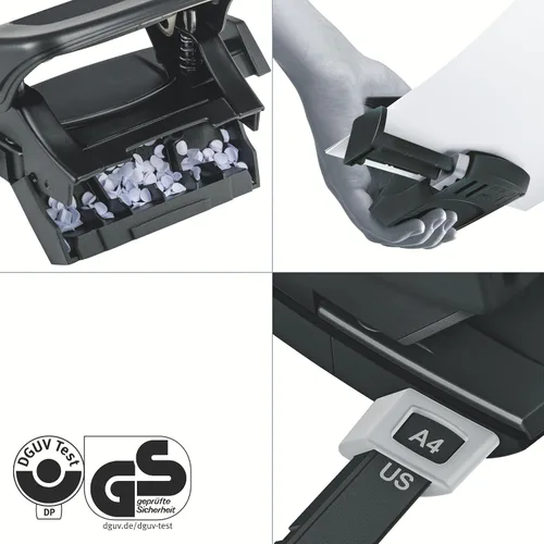 Vista 4 de Leitz NeXXt 50100055 - Perforadora de 10 hojas A4, 100% reciclable, acero y plástico reciclado, compensado con CO2, ecológico, rango de reciclaje