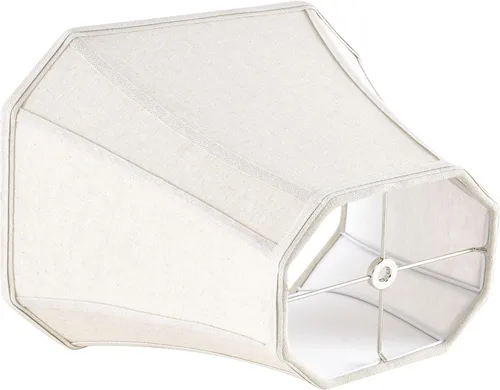 Vista 6 de GO&SO Pantalla de lámpara de esquina de corte cuadrado, 8x14x11 pulgadas, pantalla mediana para lámpara de mesa beige, tela natural hecha a mano