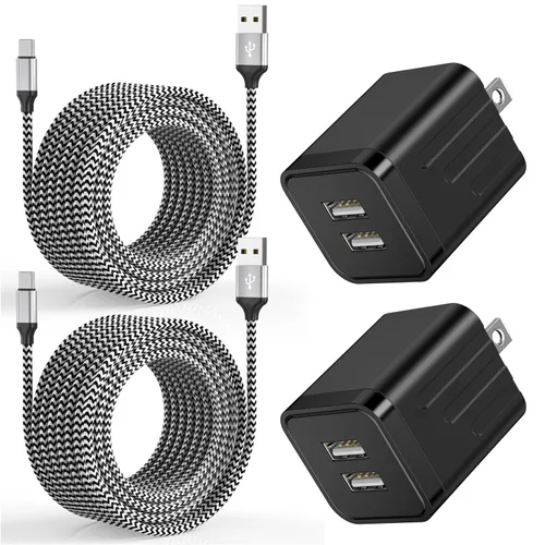 Vista 12 de Paquete de 2 cargadores para iPhone, cargador de pared para iPhone 14, bloque de adaptador USB-A de doble puerto con cable de carga rápida USB A a