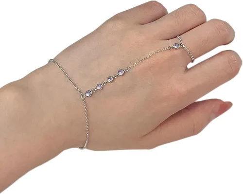 Vista 139 de Pulsera de plata de ley 925 para mujer, pulsera de mano para mujer, pulseras esclavas de 7 a 9 pulgadas ajustable