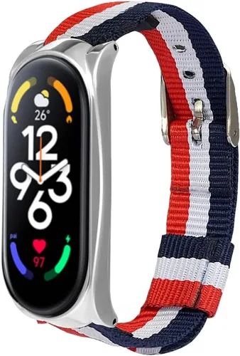 Vista 12 de Pulsera compatible con Xiaomi Mi Band 7, correa de repuesto de lona deportiva, ajustable, duradera, suave, ligera, compatible con Xiaomi Mi Band 7