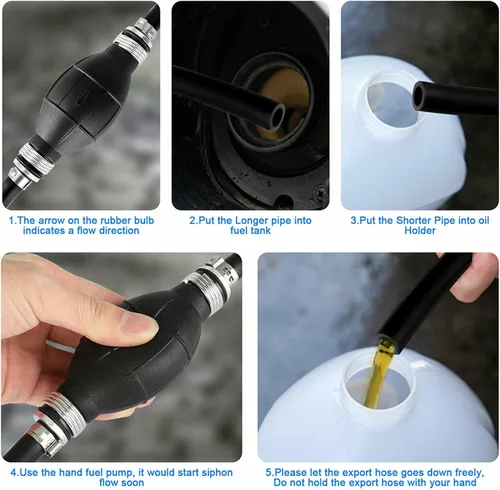 Vista 5 de BARTOO - Conjunto de línea de combustible, línea de manguera de combustible de nylon trenzado de 3/8 pulgadas para embarcaciones marinas, motor