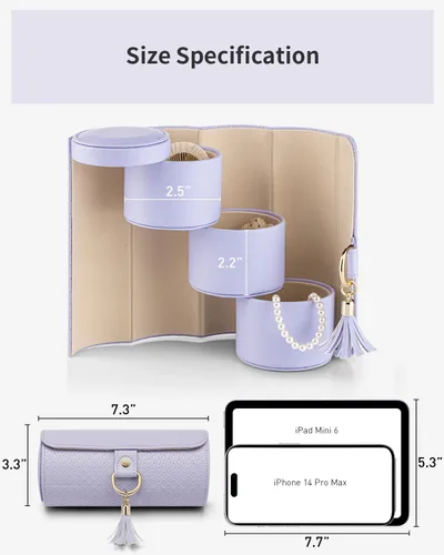 Vista 15 de Vlando Viaggio - Joyero pequeño, caja de almacenamiento para accesorios de viaje