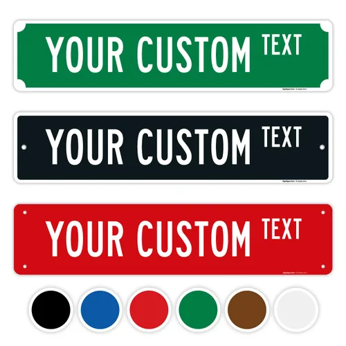 Vista 50 de Letrero de calle personalizado, letrero de calle personalizado, novedoso camino negro con borde, 18 x 4 pulgadas, resistente a la decoloración