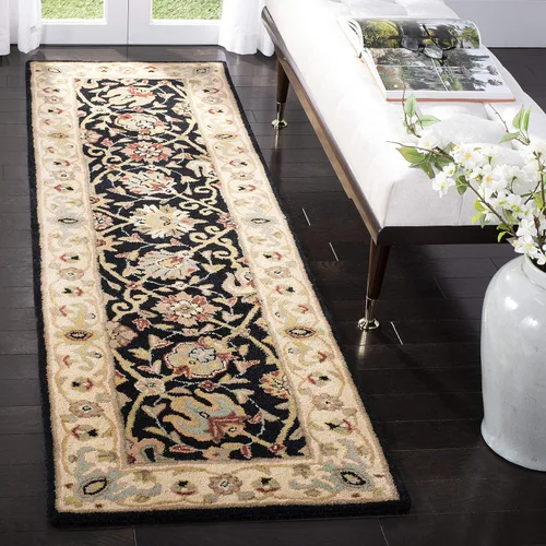 Vista 8 de SAFAVIEH Colección Antigüedades - Alfombra de 6' redonda, marrón y verde, hecha a mano, diseño oriental tradicional de lana, ideal para áreas