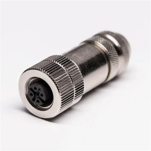 Vista 3 de Elecbee 5 unids Profibus M12 A Código Campo Cable Conector 4 Pin hembra Asamblea Enchufe Shiled para 22AWG 0.34mm² Cable