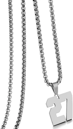 Vista 21 de Collar de Número Dorado para Hombre, Cadena de Acero Inoxidable con Colgante de Número para Atletas, Joyería Deportiva Personalizada para Niños