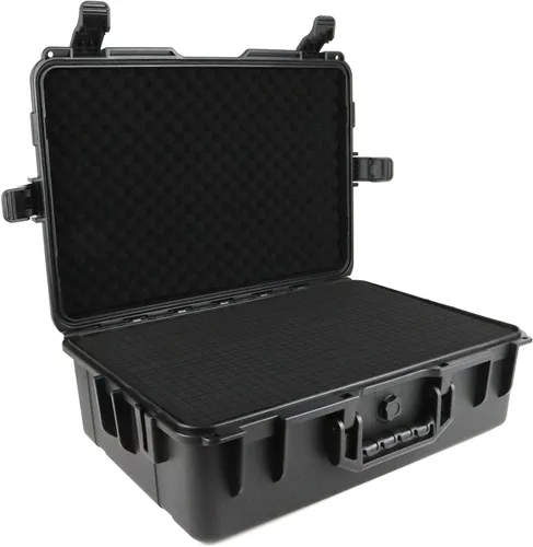 Vista 8 de Estuche rígido de transporte con hoja de espuma en forma de cubo pre-perforada en línea para joyería, reloj de pulsera, electrónicos