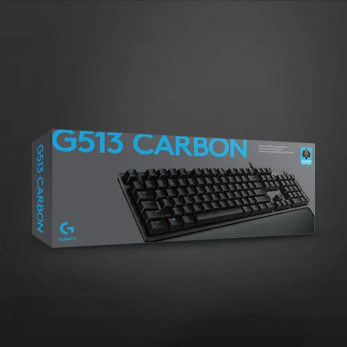Vista 11 de Logitech G Teclado mecánico para juegos con retroiluminación RGB 513 con interruptores de teclas GX azules carbono