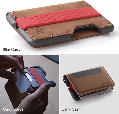Vista 5 de Dango D01 Dapper EDC Wallet - Hecho en Estados Unidos - Cuero genuino aluminio CNC y bloqueo RFID