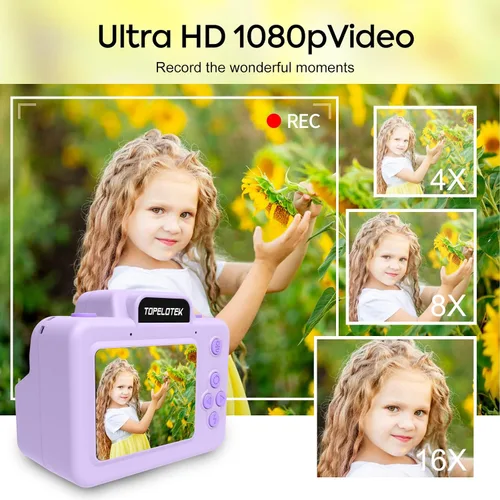 Vista 3 de Cámara instantánea para niños imprime fotos al instante, cámara de juguete que imprime imágenes, cámaras de impresión instantánea, regalo para niñas
