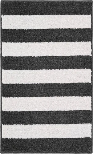 Vista 22 de Garland Rug Beach Stripe Basin - Alfombra de baño lavable a rayas azules, antideslizante, de secado rápido, suave y absorbente, lavable a máquina