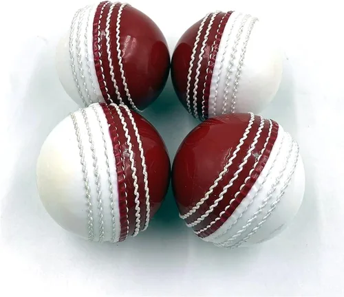 Vista 7 de AnNafi® Pelotas de entrenamiento de cricket de doble color, pelotas de entrenamiento deportivo y divertidas Bola de doble color rojo y blanco