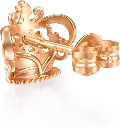 Vista 3 de Chow Sang Sang Aretes de oro rosa de 18 quilates con corona real para mujer 92879E se venden solos no pares
