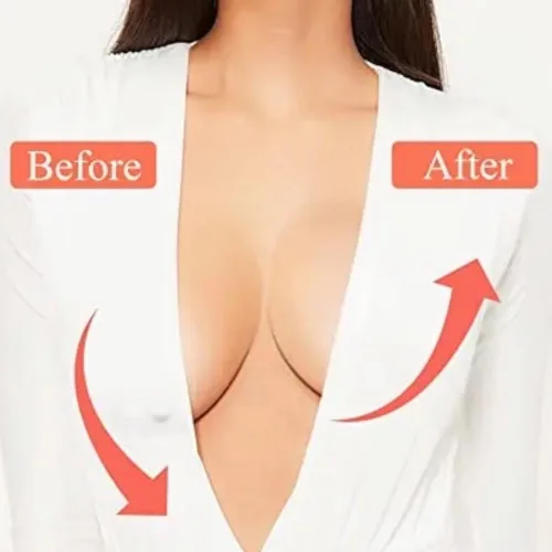 Vista 5 de ToBeInStyle 3 pares de brasier push-up invisible autoadhesivo para mujer 3 pares: pétalos de cinta de elevación de sujetador