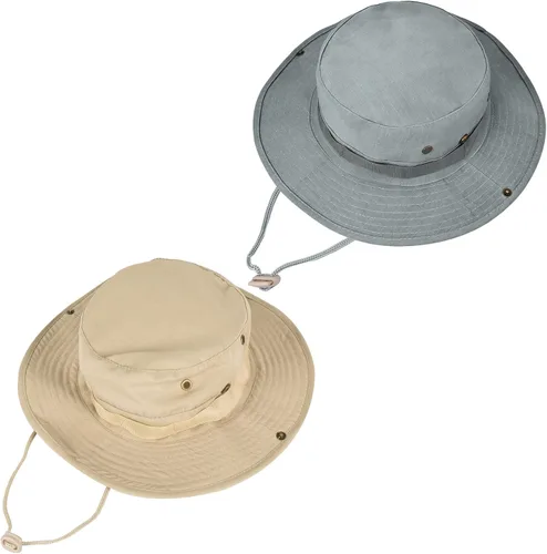 Vista 32 de Sombreros de sol para hombres y mujeres, sombrero de cubo UPF 50+, sombrero Boonie plegable, protección UV, senderismo, playa, pesca, safari