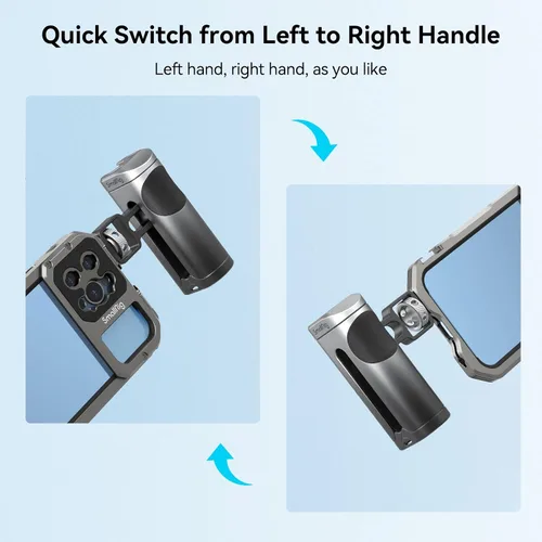 Vista 8 de SmallRig Mini mango lateral para jaula de teléfono, aparejo de video para teléfono inteligente con hilos de 1/4 a 20 hilos y zapata fría, ajustable