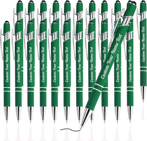 Vista 20 de Bolígrafo personalizado, 1 unidad, bolígrafo personalizado con logotipo de mensaje de nombre comercial grabado, lápiz digital de tinta negra suave