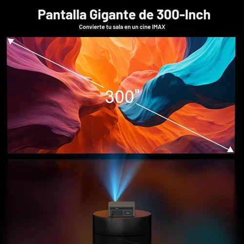 Vista 6 de HAPPRUN 3000 ANSI Lumens Outdoor Projector with Built-in Apps, Smart