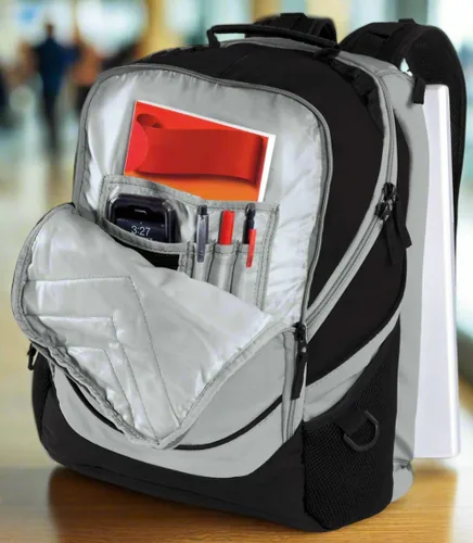 Vista 2 de Broad Bay Mochila Alabama University of Alabama Crimson Tide - Bolsas para computadora portátil, Negro y Gris - Logo Redondo, Tamaño único, Mochila
